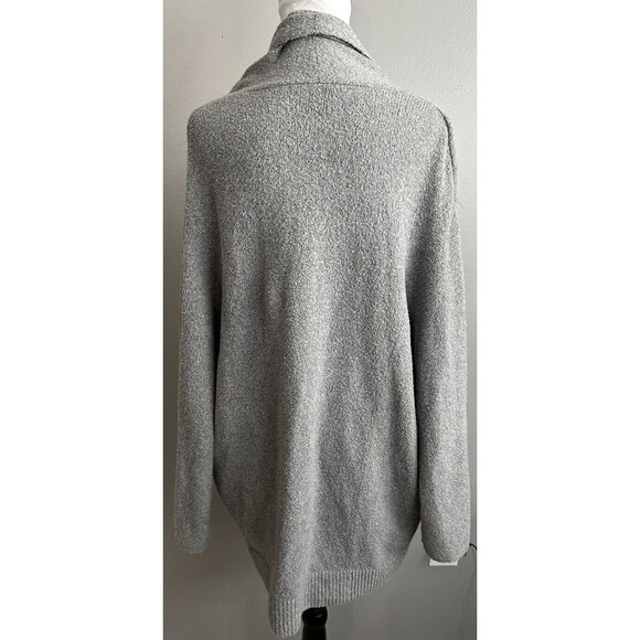 Vince Womens L Gray Open Front Cardigan Sweater Long Sleeve Pocket Soft Coatigan - Picture 3 of 7